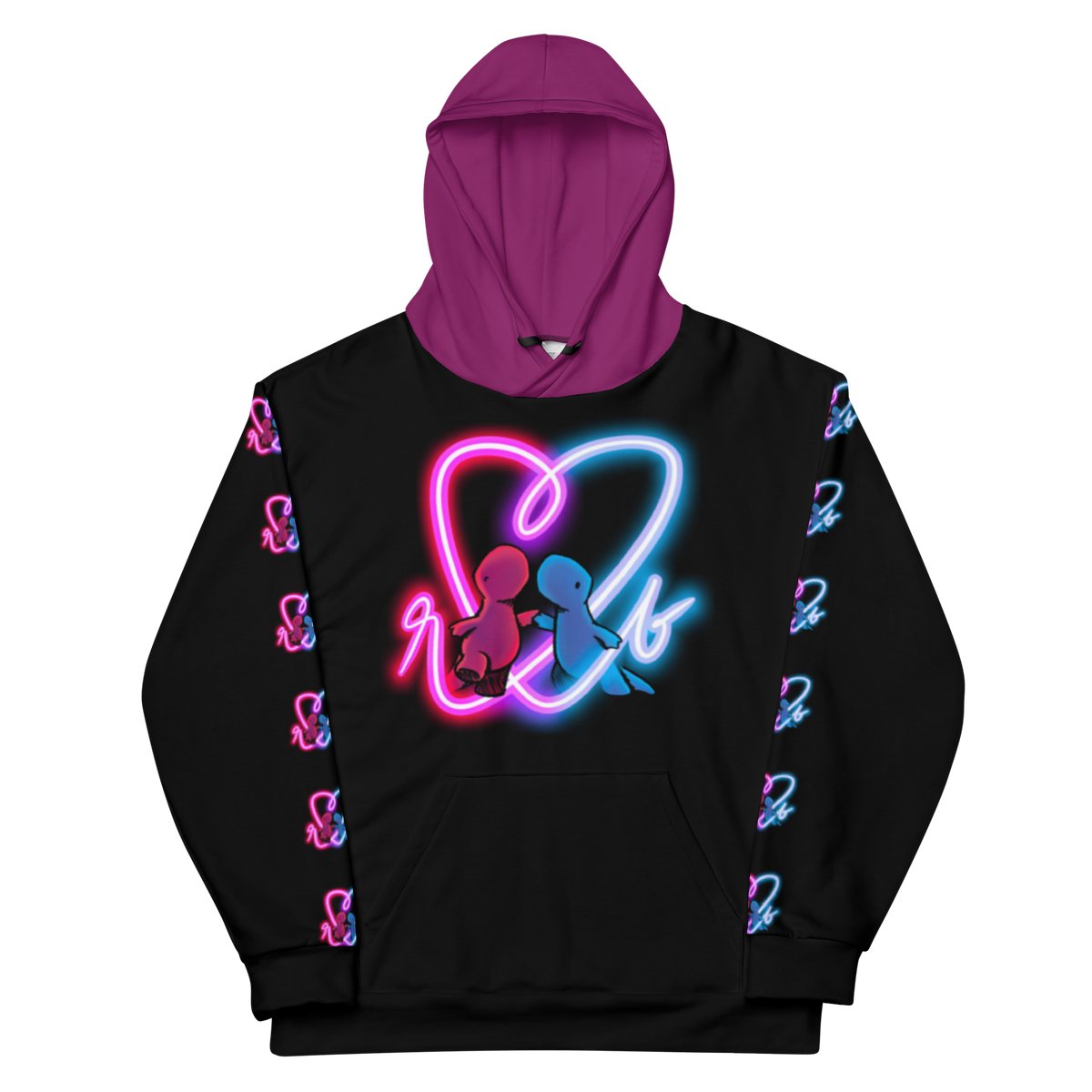 red and blue neon hoodie Shop Dinosaur
