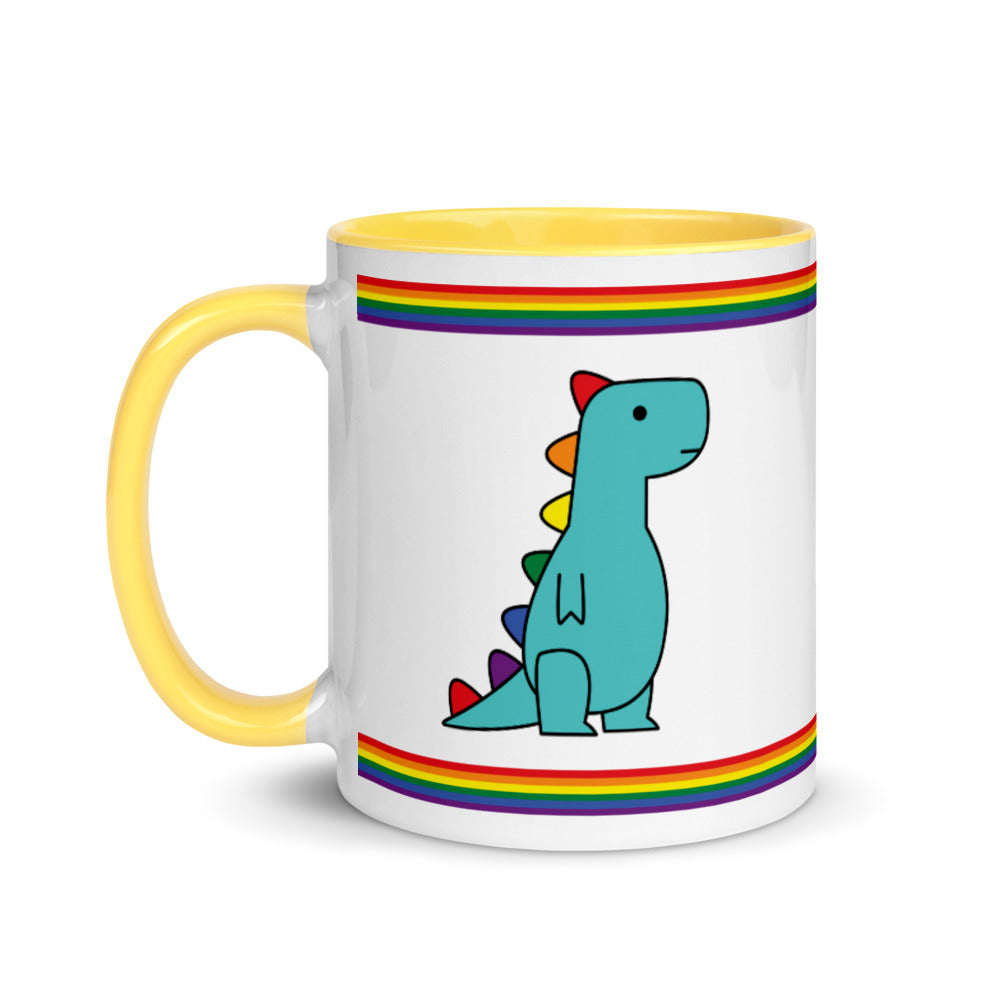 Rainbow T-Rex | colourful mug