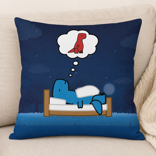 blue dreams of red | cotton pillow case