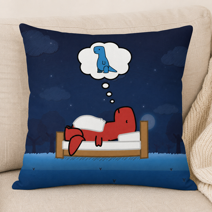 red dreams of blue | cotton pillow case