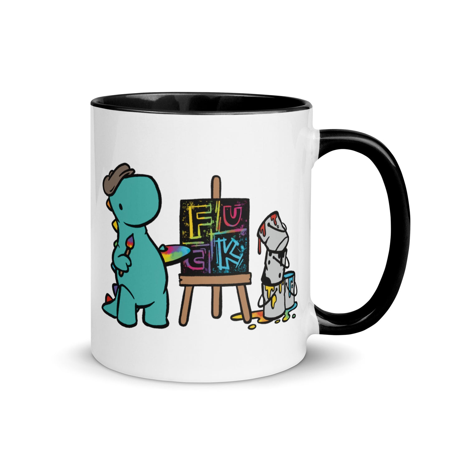 Artist Painting Fuck | coloured mug