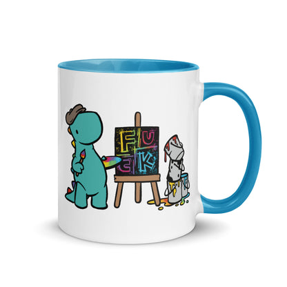 Artist Painting Fuck | coloured mug