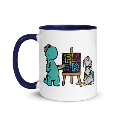 Artist Painting Fuck | coloured mug