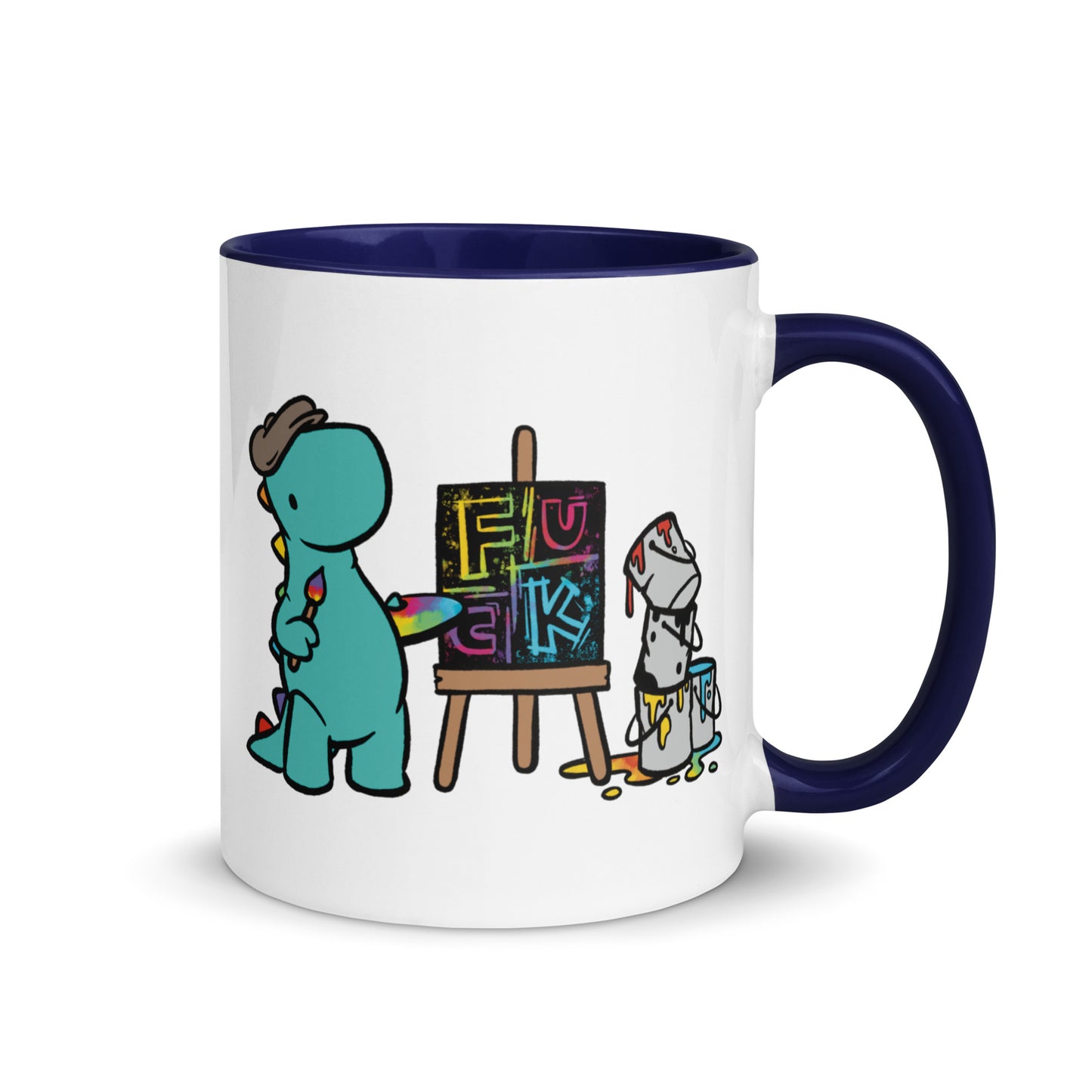 Artist Painting Fuck | coloured mug