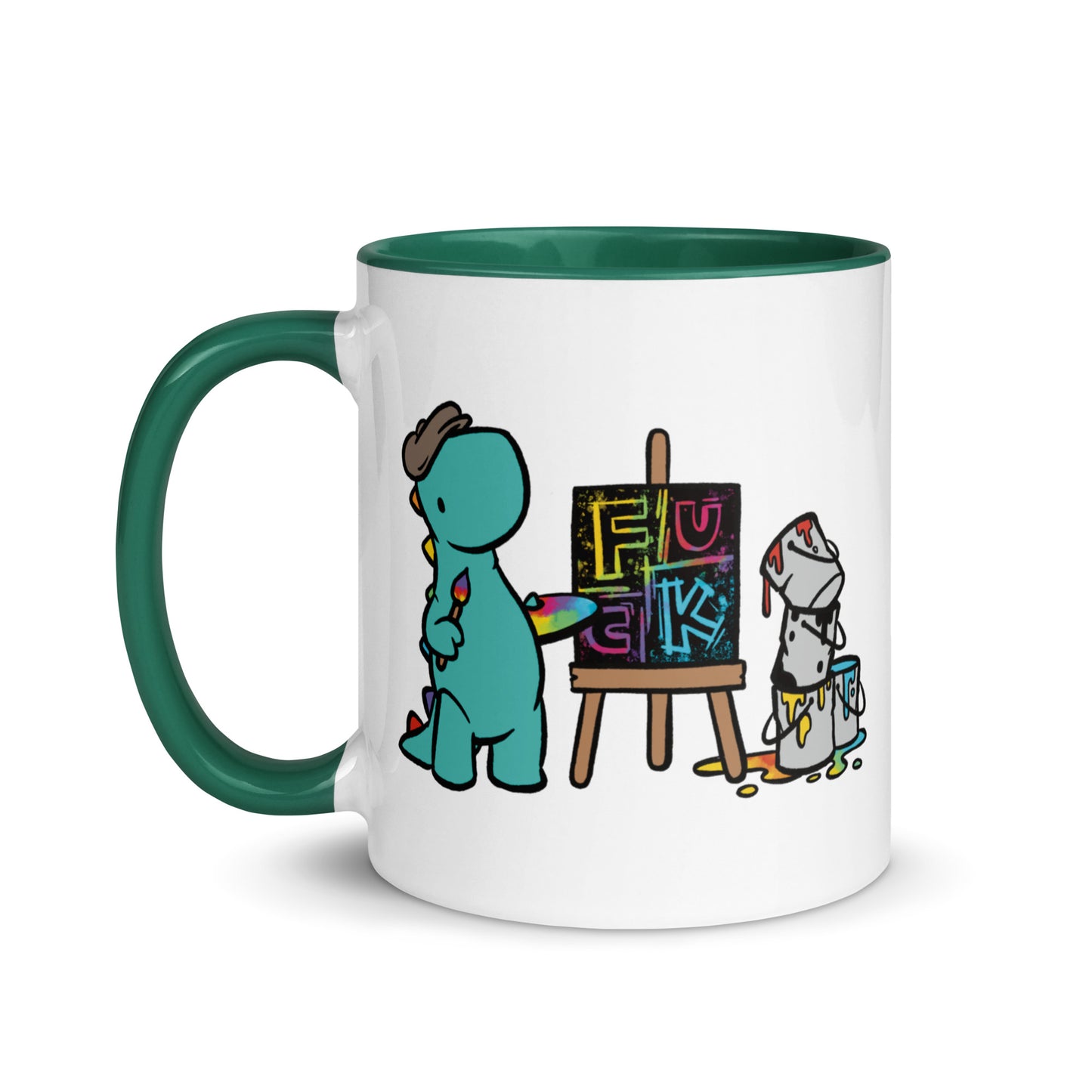 Artist Painting Fuck | coloured mug