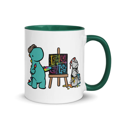 Artist Painting Fuck | coloured mug