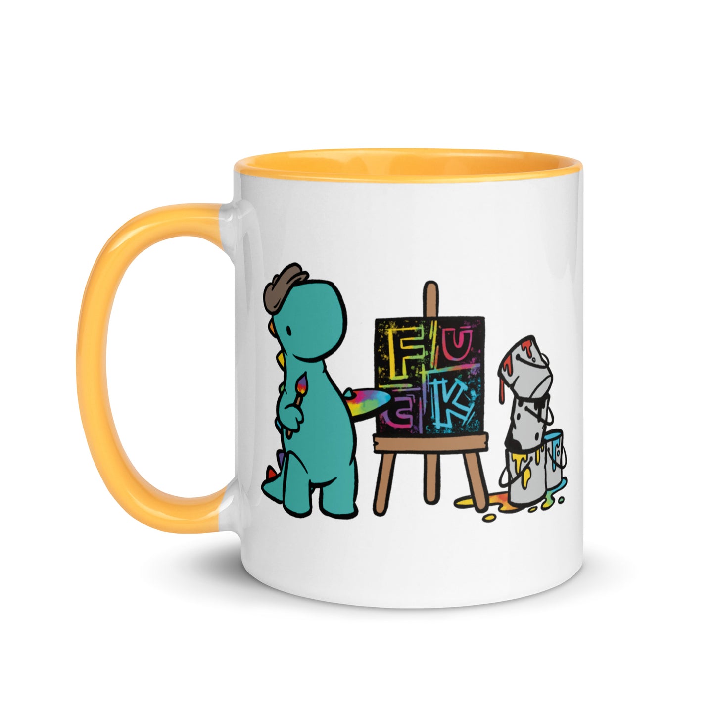 Artist Painting Fuck | coloured mug