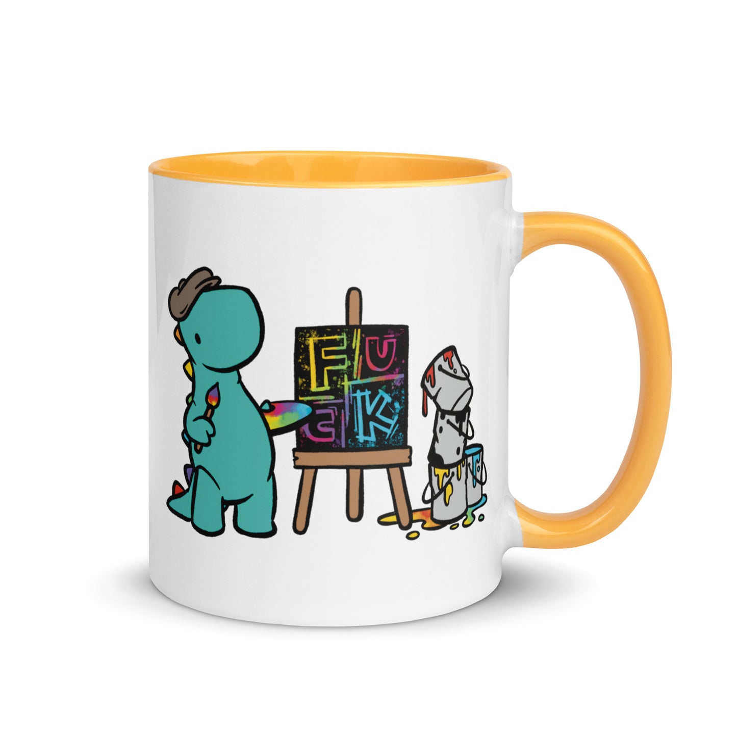 Artist Painting Fuck | coloured mug