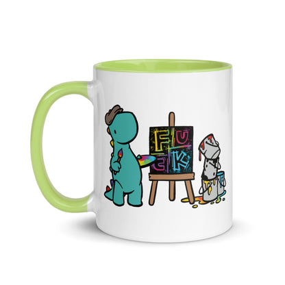 Artist Painting Fuck | coloured mug