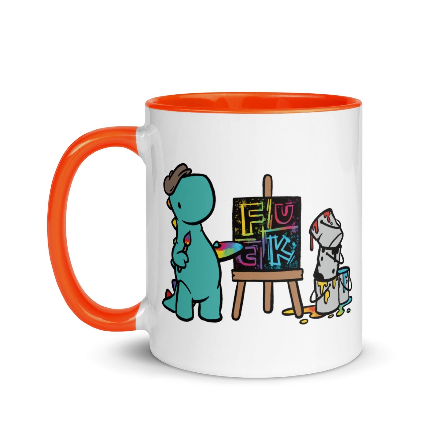 Artist Painting Fuck | coloured mug