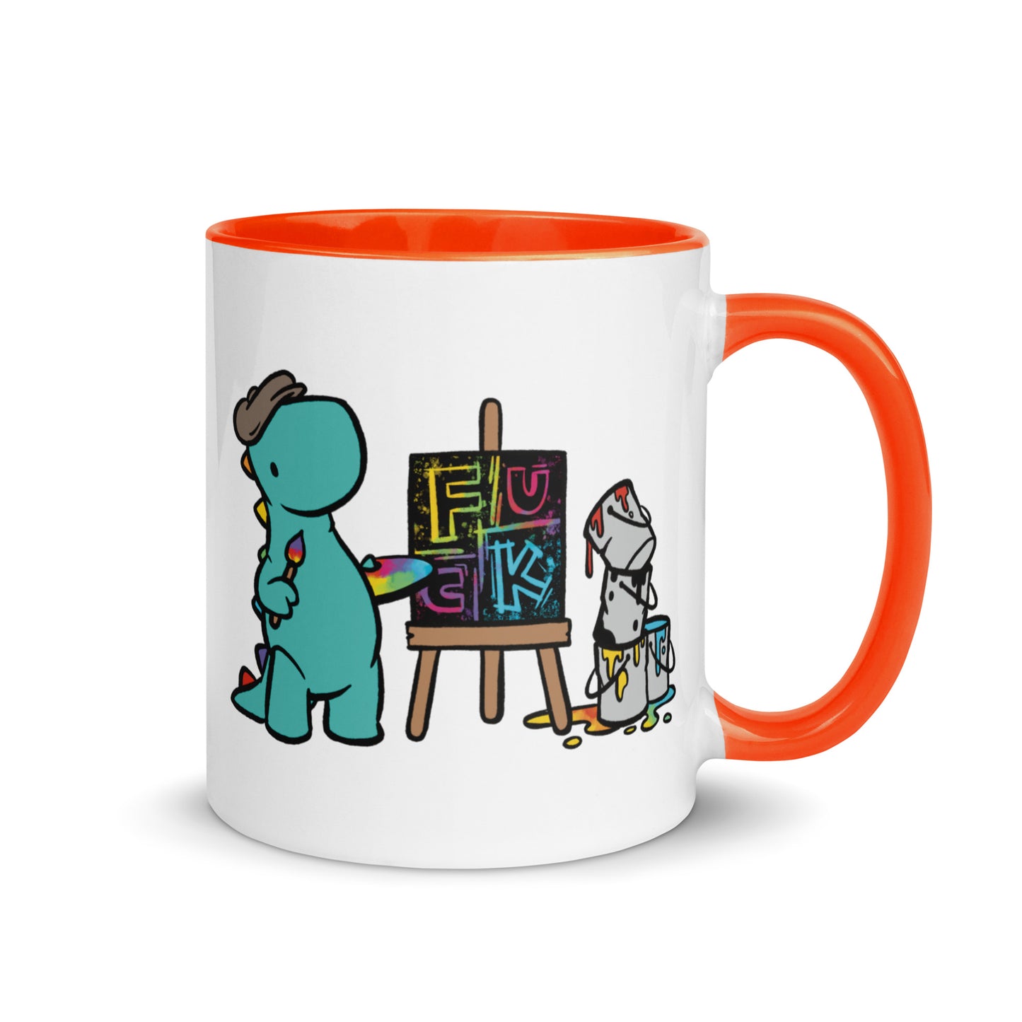 Artist Painting Fuck | coloured mug