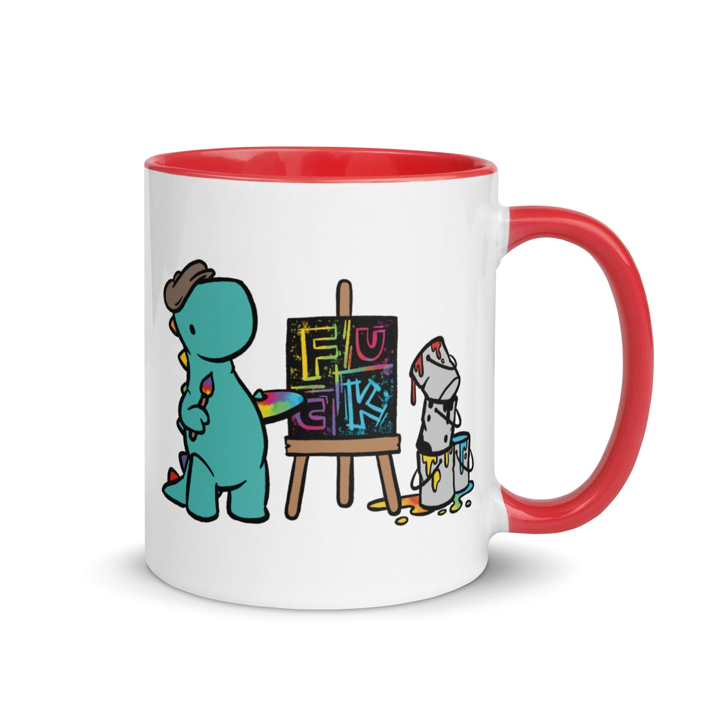 Artist Painting Fuck | coloured mug