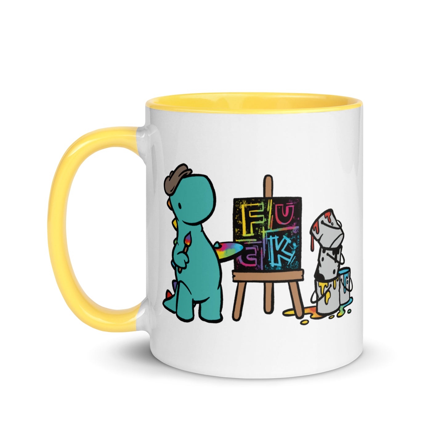 Artist Painting Fuck | coloured mug