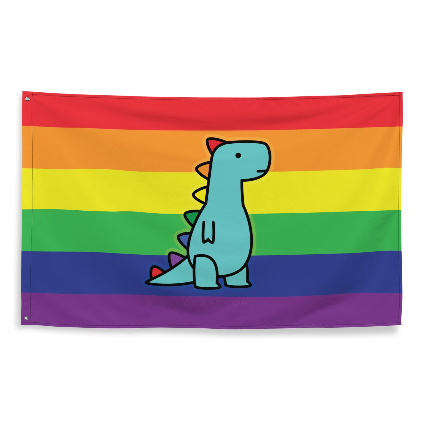 rainbow t-rex flag