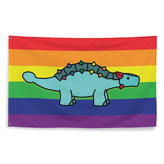 rainbow ankylosaurus flag