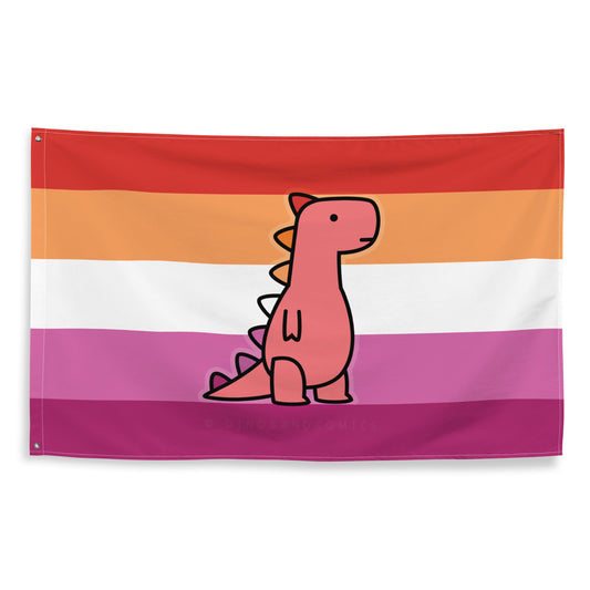 lesbian t-rex flag