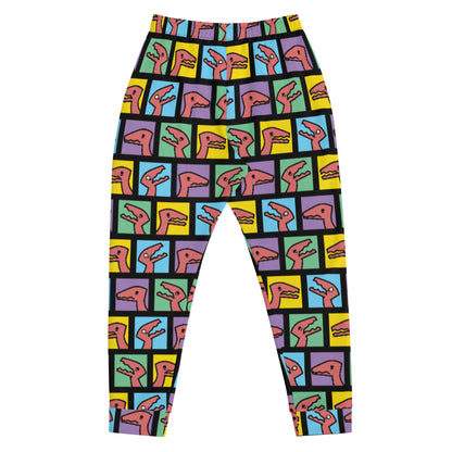 pop art raptor joggers (black)