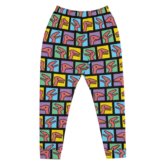 pop art raptor joggers (black)