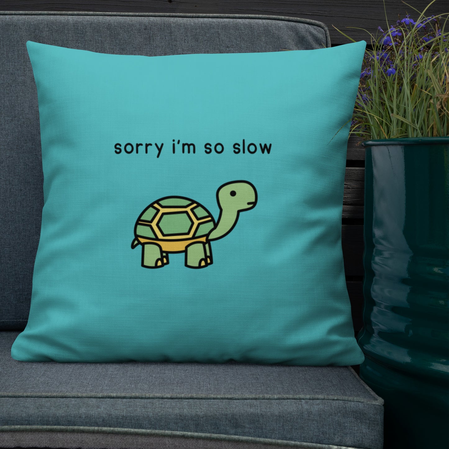 sorry i'm so slow + no rush pillow