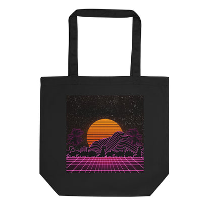 synthwave dinos eco tote