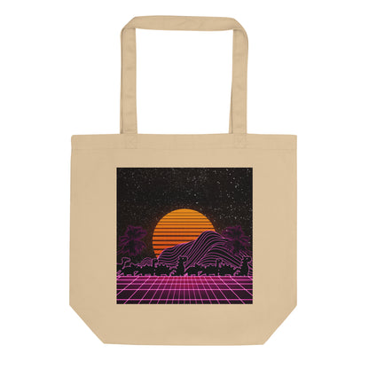 synthwave dinos eco tote