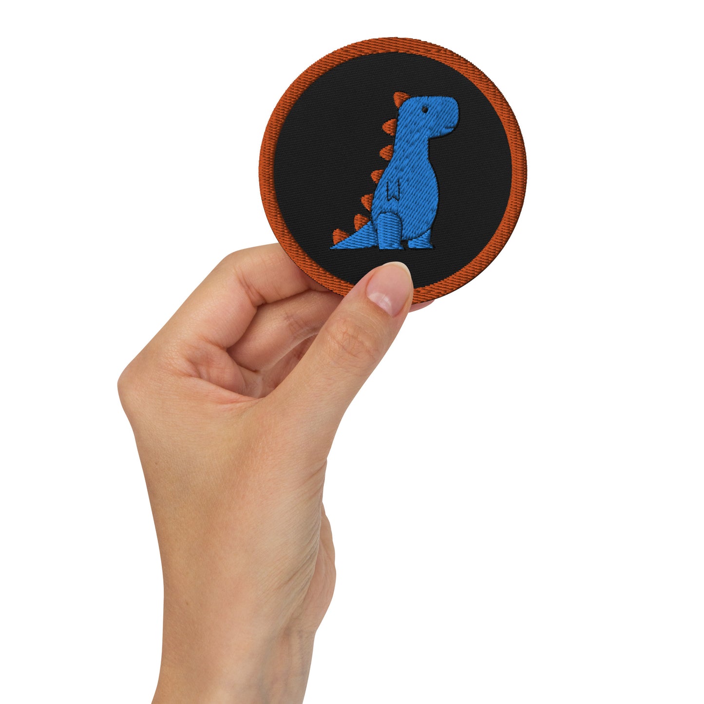 t-rex embroidered patches (circle)