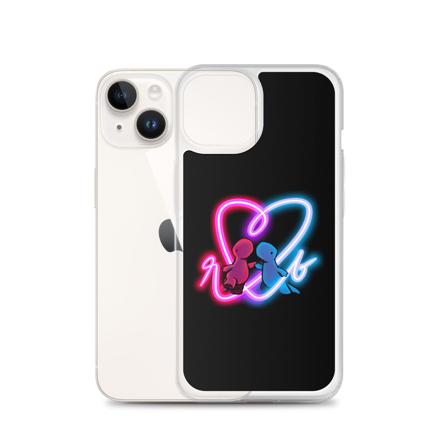 red and blue neon iPhone case