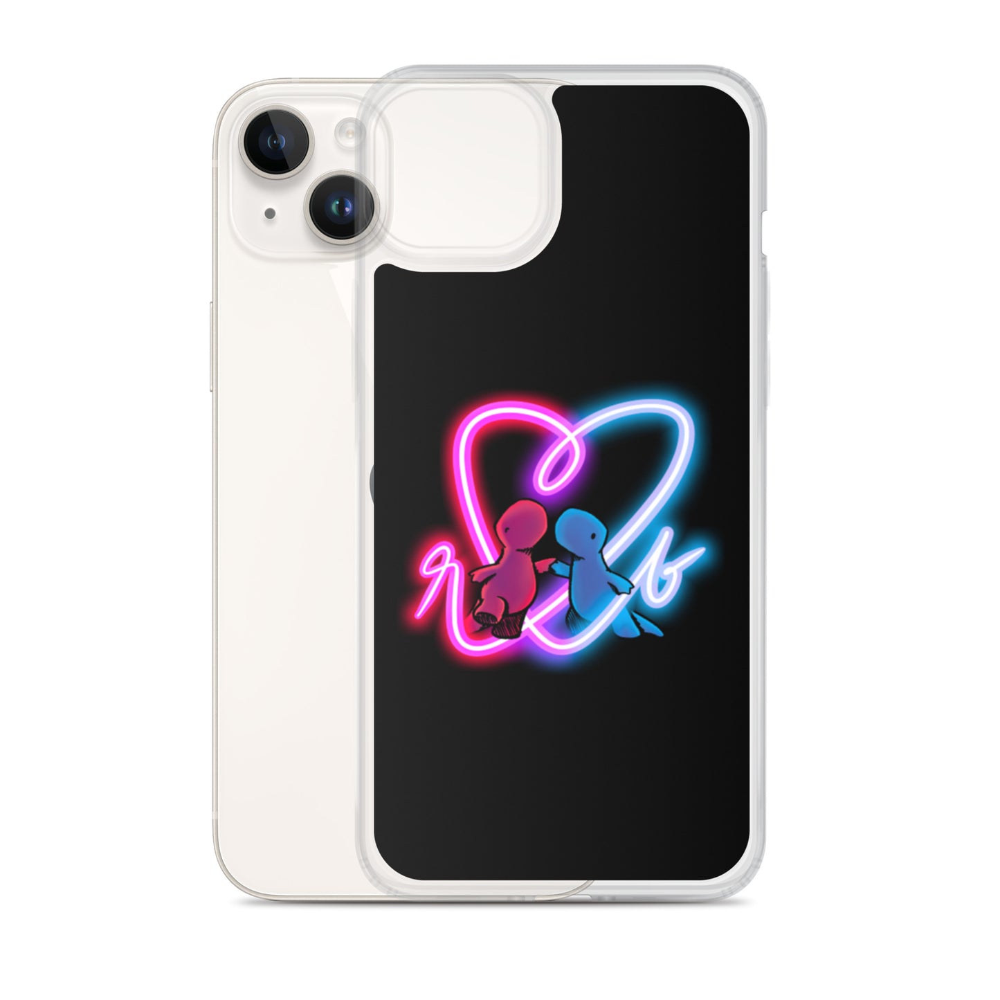 red and blue neon iPhone case