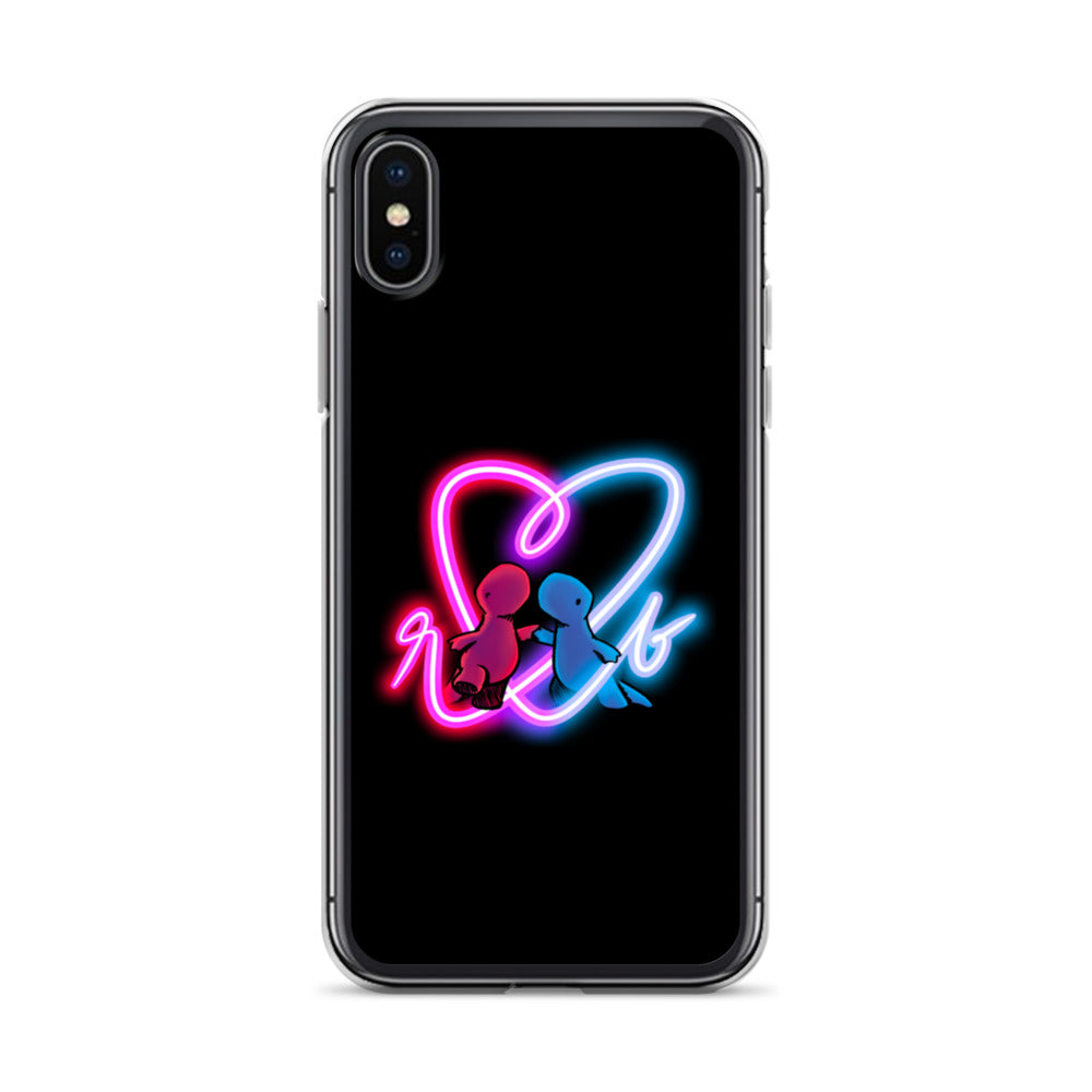 red and blue neon iPhone case