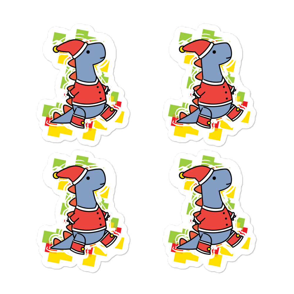 festive t-rex small stickers