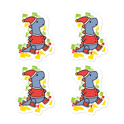 festive t-rex small stickers