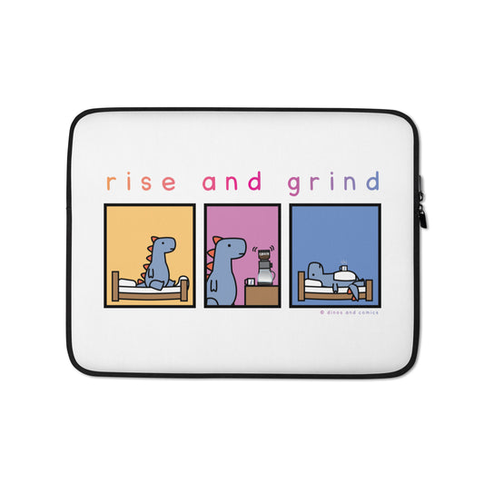 rise and grind - laptop sleeve (light)