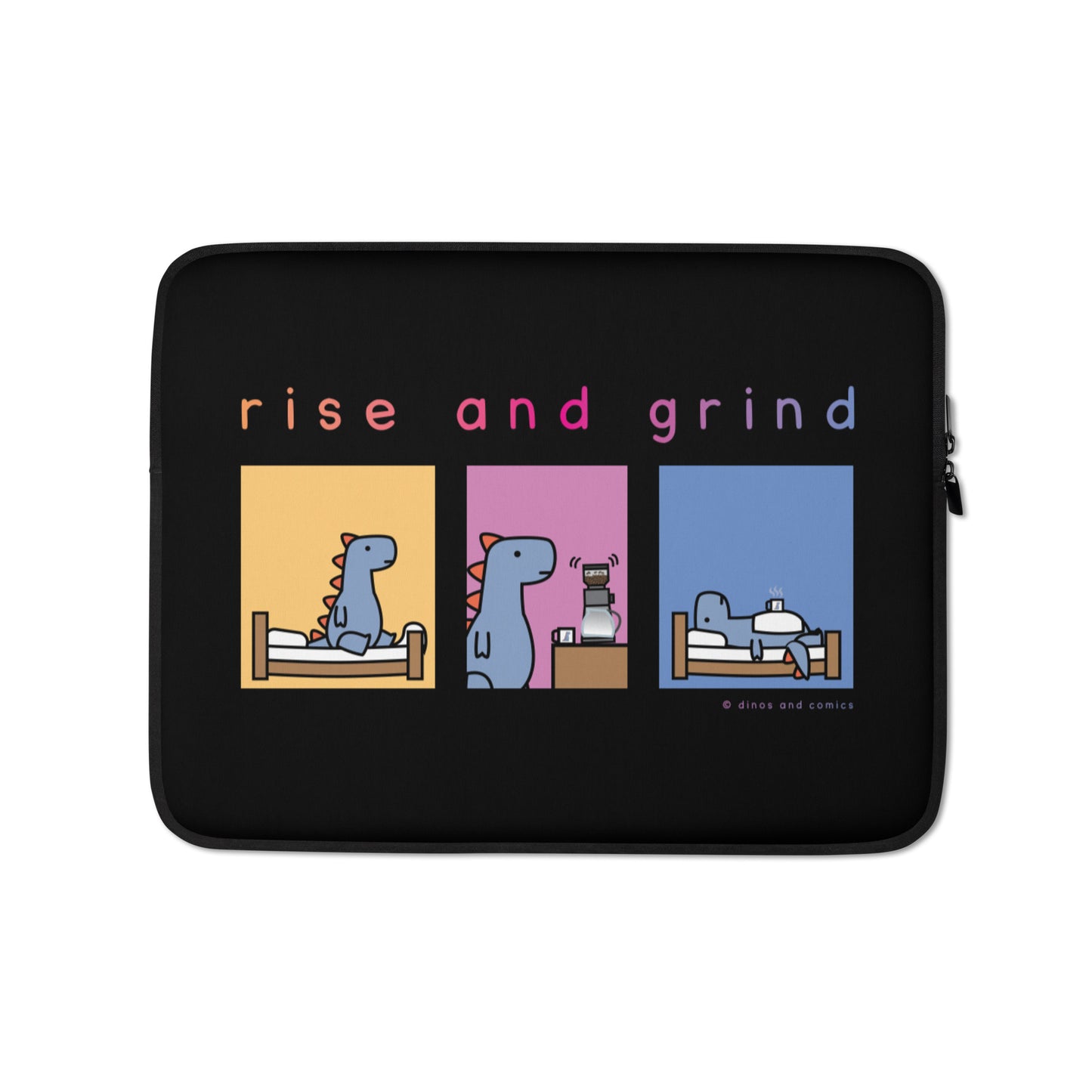 rise and grind - laptop sleeve (dark)