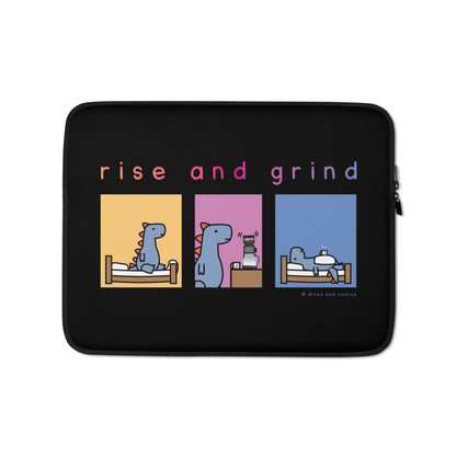 rise and grind - laptop sleeve (dark)