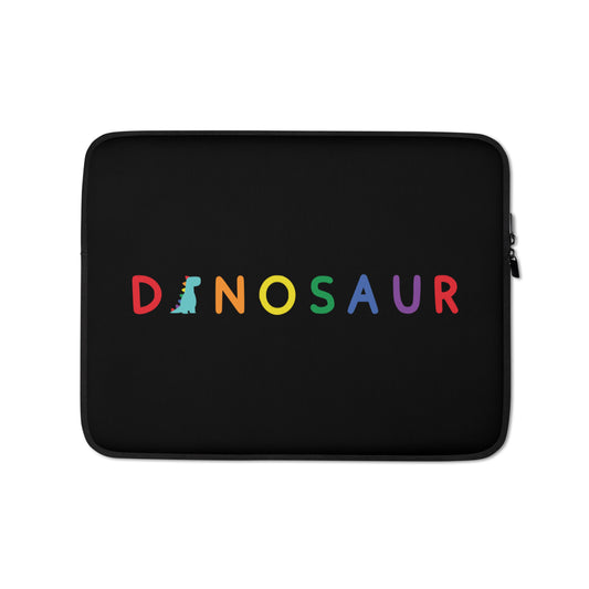 dinosaur colourful - laptop sleeve (dark)