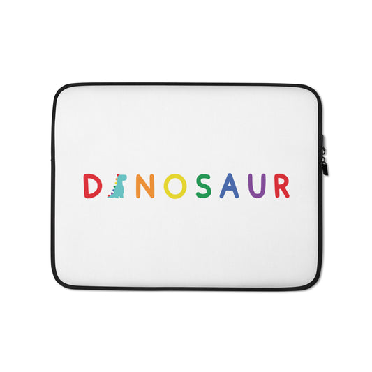 dinosaur colourful - laptop sleeve (light)