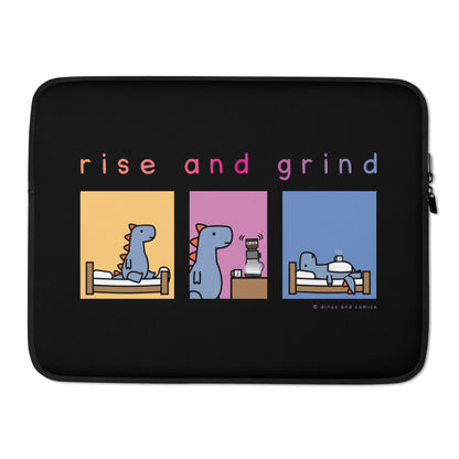 rise and grind - laptop sleeve (dark)