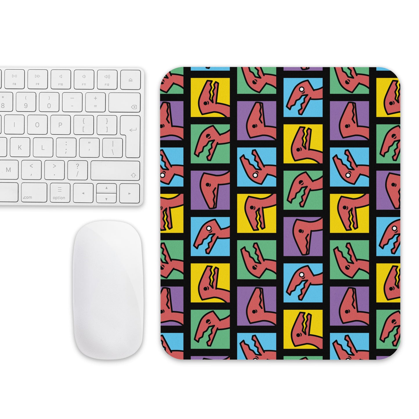 pop art raptor mouse pad