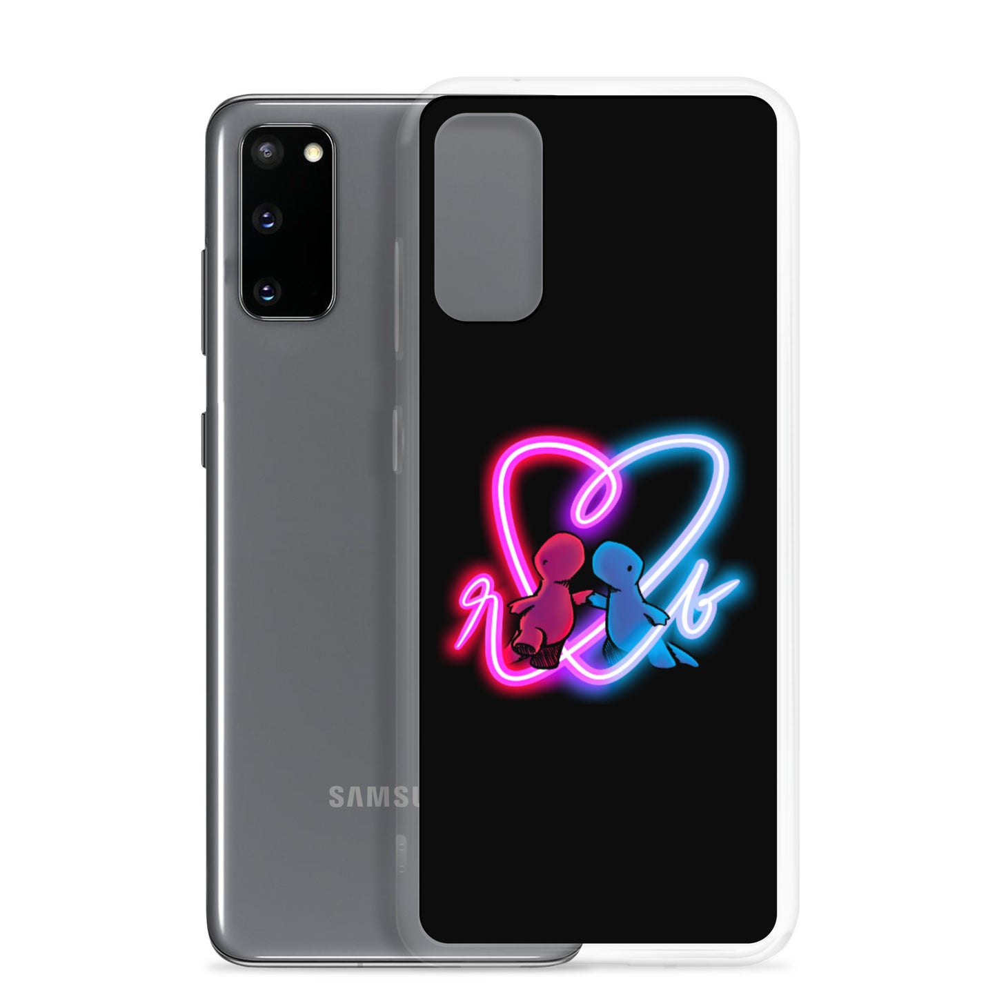 red and blue neon Samsung case