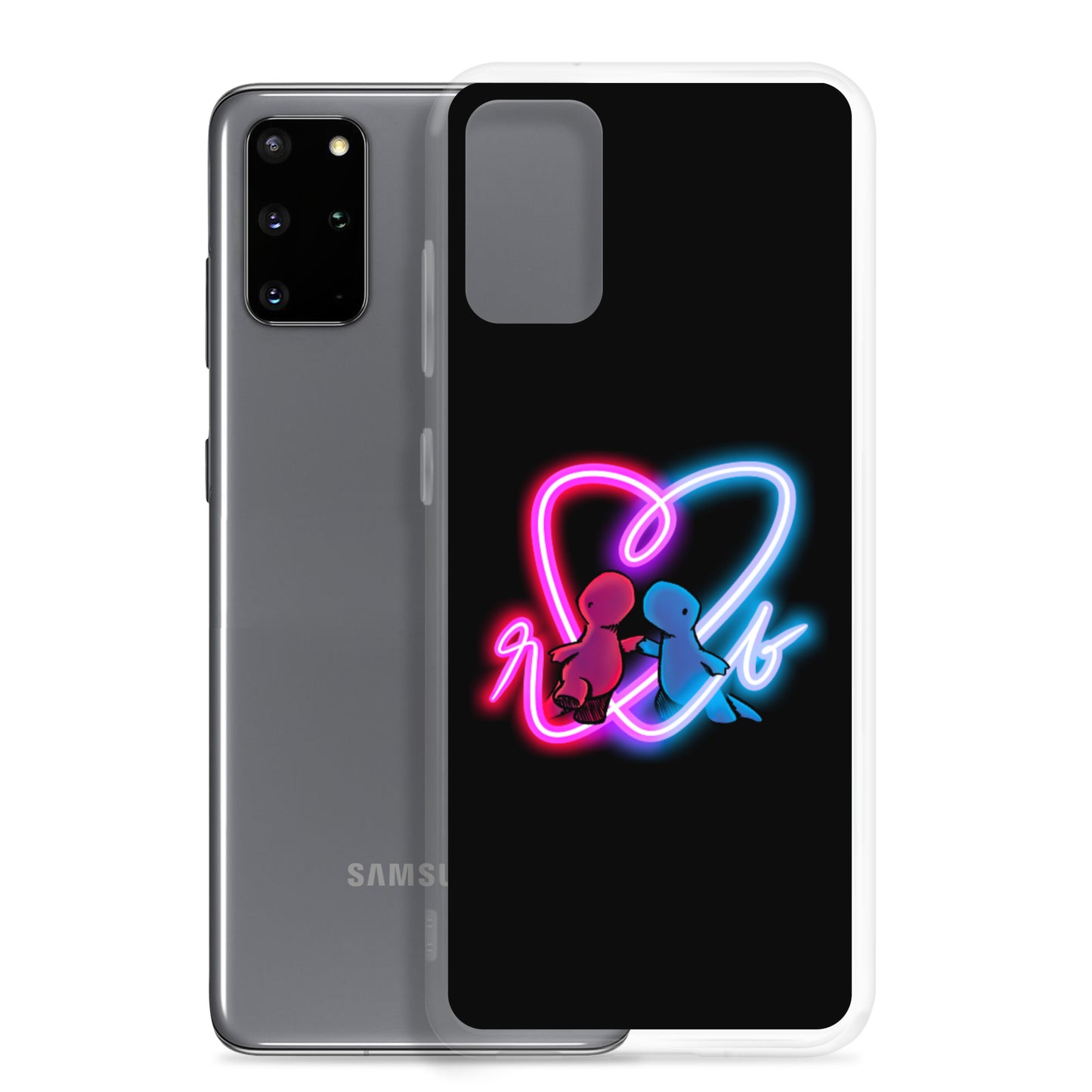 red and blue neon Samsung case