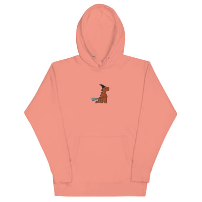 witch t-rex embroidered hoodie