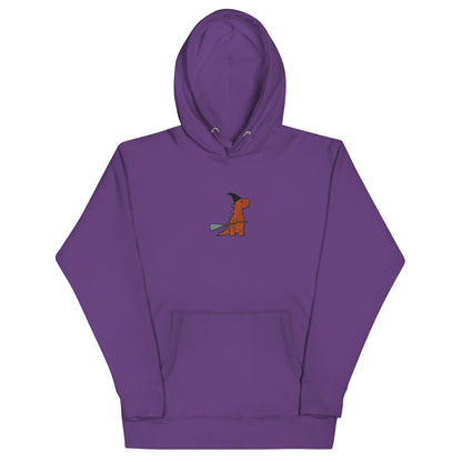 witch t-rex embroidered hoodie